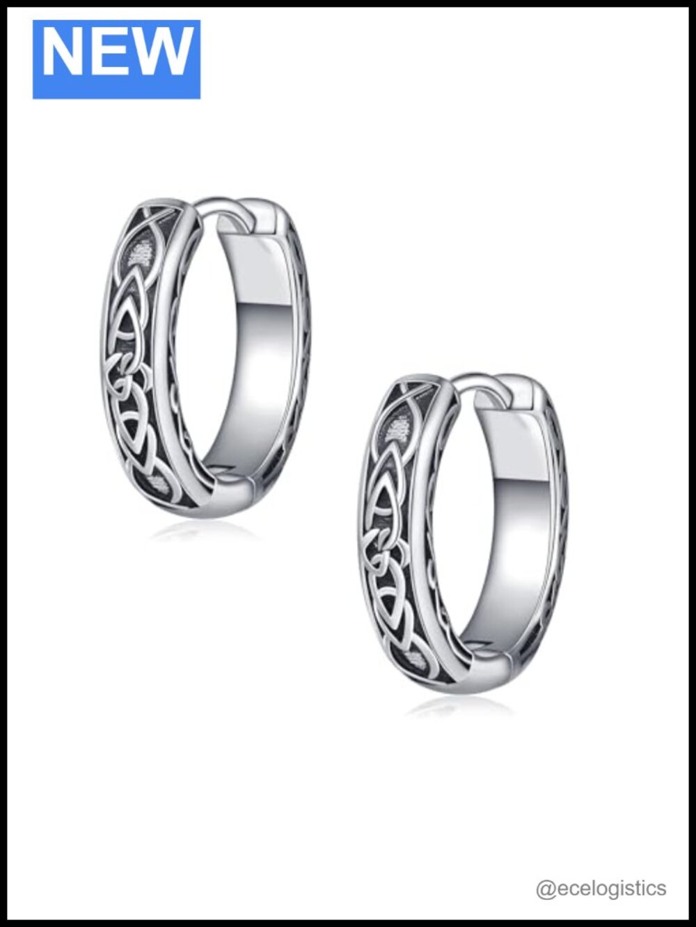 925 Sterling Silver Viking Hoop Earrings Hypoallergenic Celtic Jewelry Gift